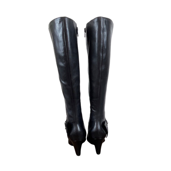 Naturalizer Womens Black Knee-High Leather Boots Size 10M - New with box