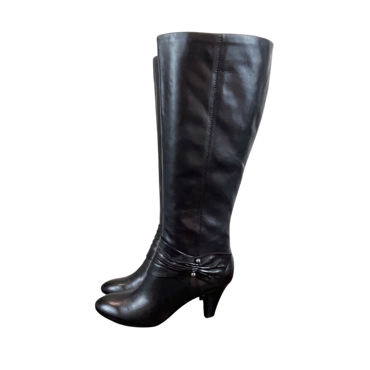 Naturalizer Womens Black Knee-High Leather Boots Size 10M - New with box