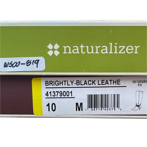 Naturalizer Womens Black Knee-High Leather Boots Size 10M - New with box