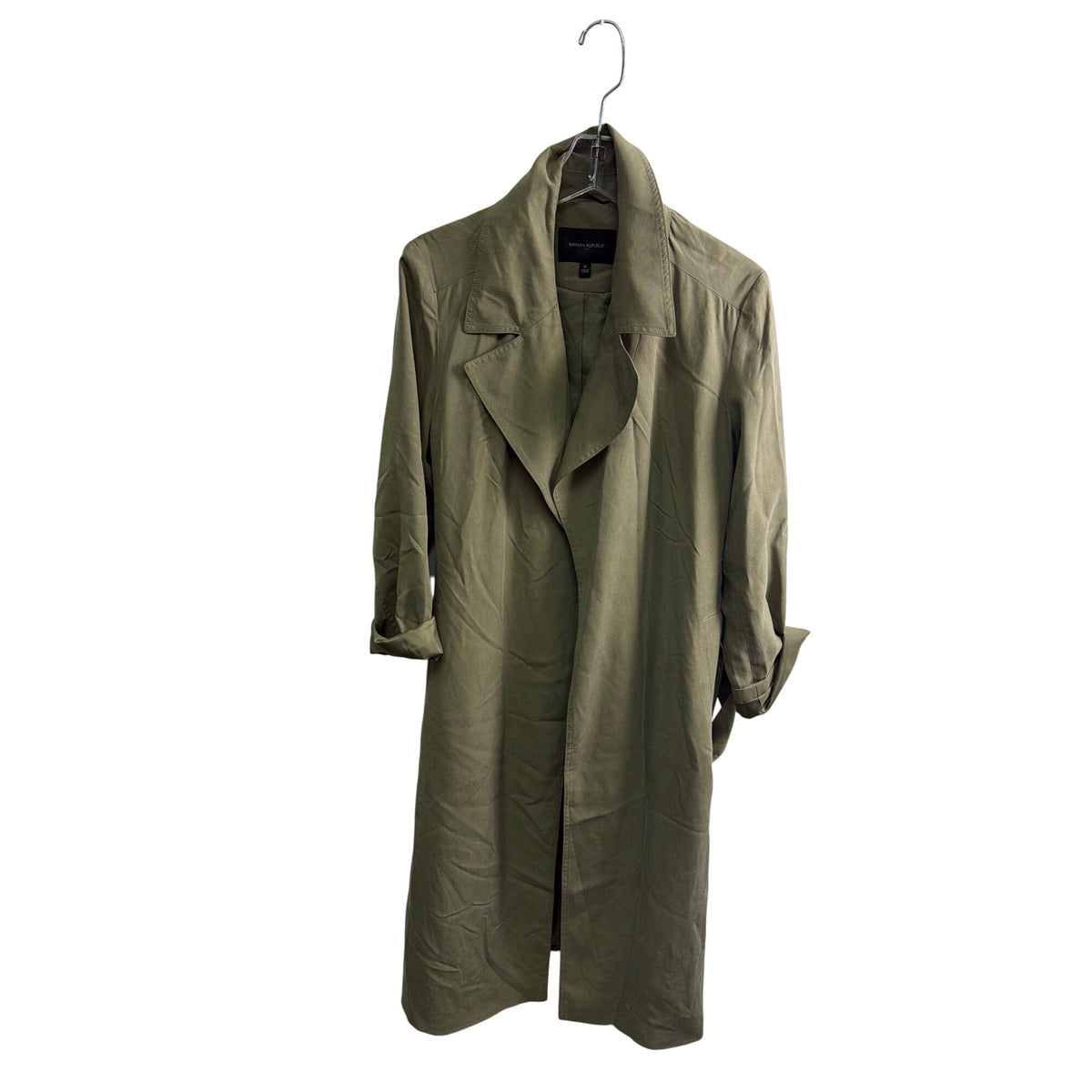 Banana Republic Womens Khaki Lightweight Trench Coat Cotton Belted Duster Medium Banana Republic Womens Khaki Lightweight Trench Coat Cotton Belted Duster Medium