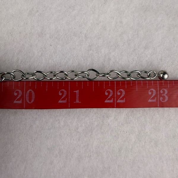 Chicos Womens Silver Tone & Clear Acrylic Statement Necklace Adjustable Size