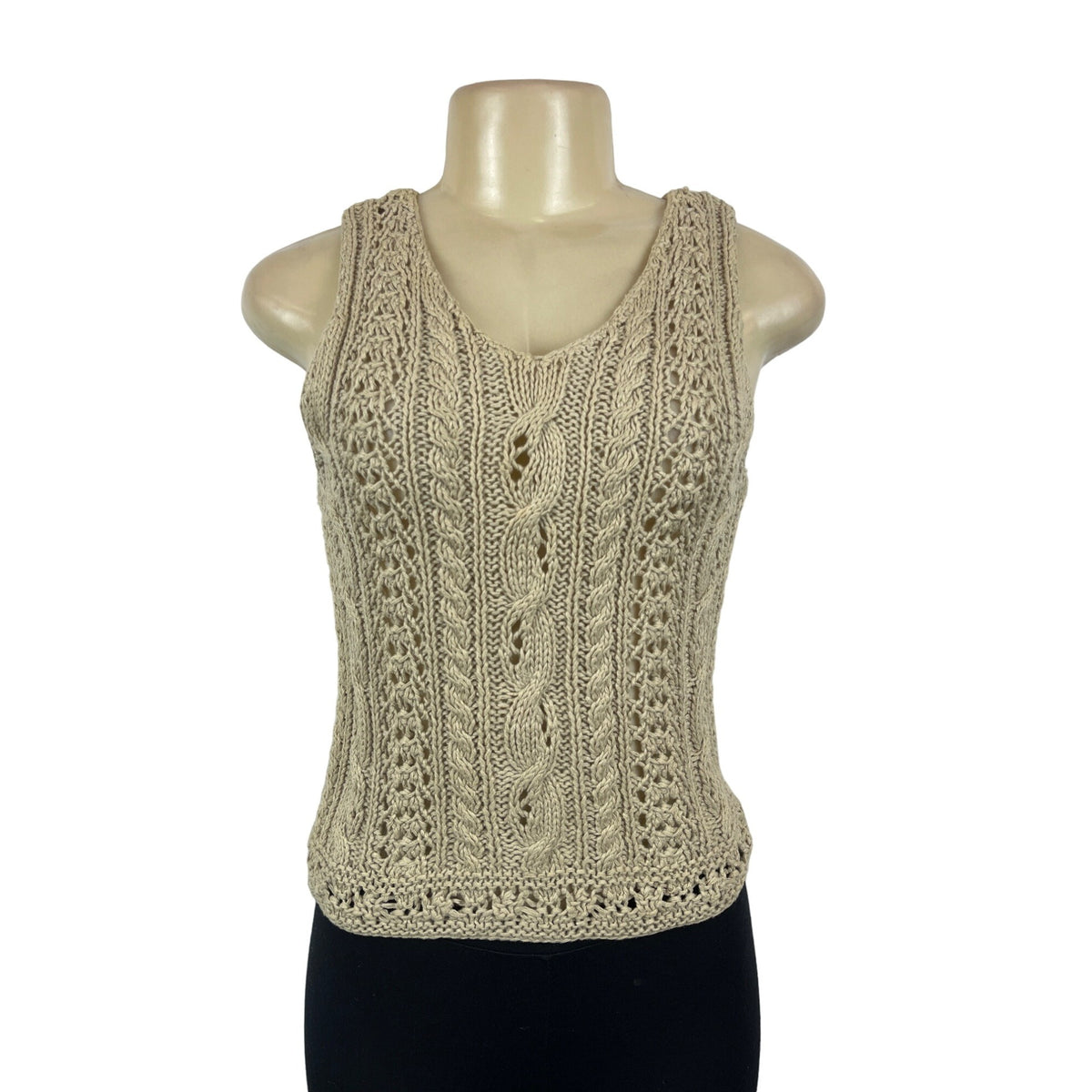 Abercrombie & Fitch Women's Beige Knitted Tank Top Sz S