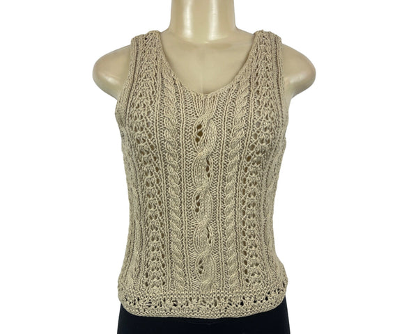 Abercrombie & Fitch Women's Beige Knitted Tank Top Sz S