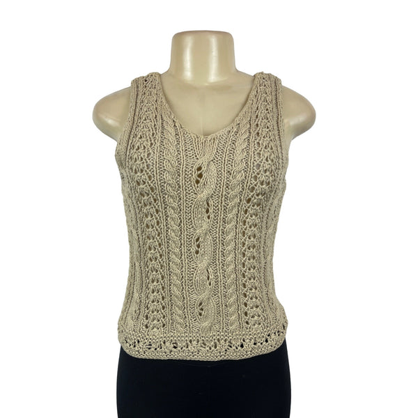 Abercrombie & Fitch Women's Beige Knitted Tank Top Sz S