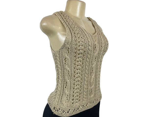 Abercrombie & Fitch Women's Beige Knitted Tank Top Sz S