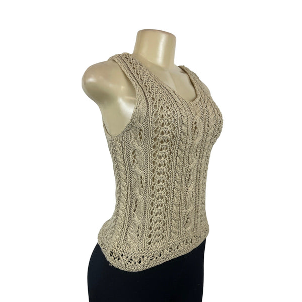 Abercrombie & Fitch Women's Beige Knitted Tank Top Sz S