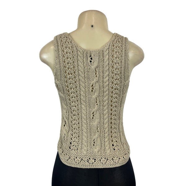 Abercrombie & Fitch Women's Beige Knitted Tank Top Sz S