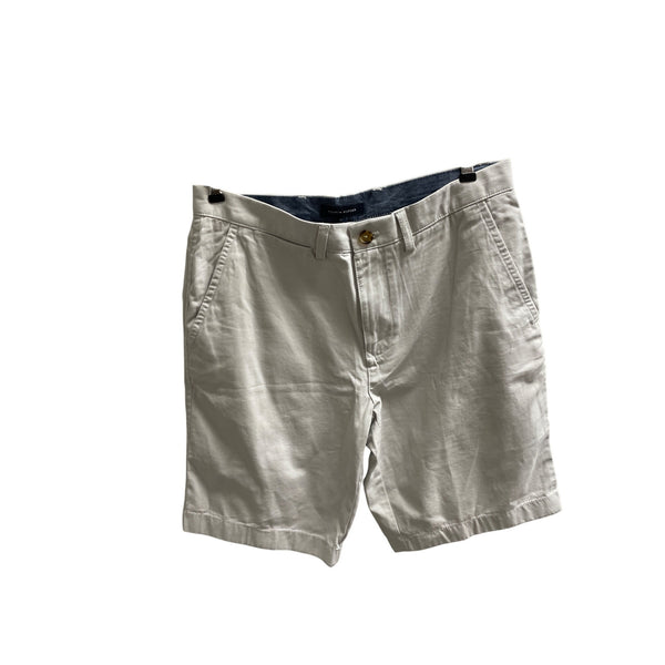 Tommy Hilfiger Mens White Cotton Casual Flat-Front Chino Shorts Size 32