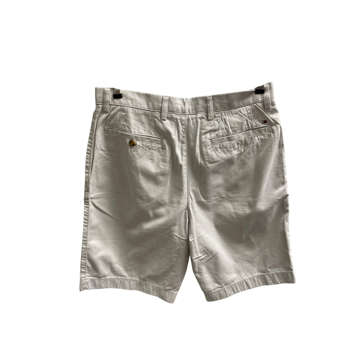 Tommy Hilfiger Mens White Cotton Casual Flat-Front Chino Shorts Size 32