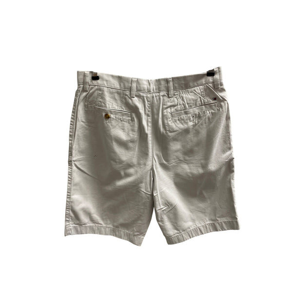 Tommy Hilfiger Mens White Cotton Casual Flat-Front Chino Shorts Size 32