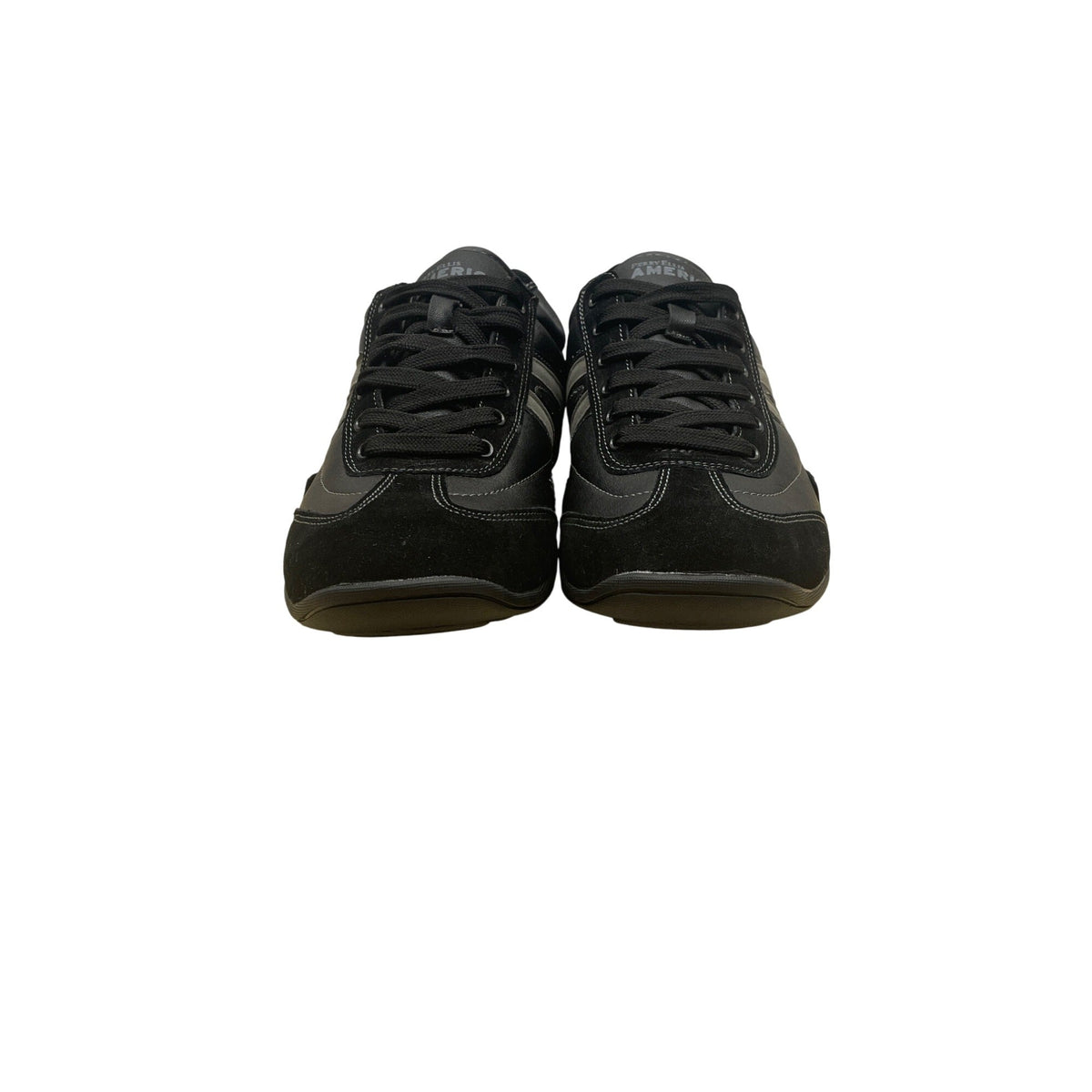 Perry Ellis America Mens Black & Grey Leather Luke Casual Sneakers Size 8.5