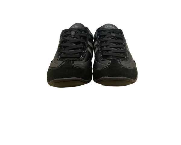 Perry Ellis America Mens Black & Grey Leather Luke Casual Sneakers Size 8.5