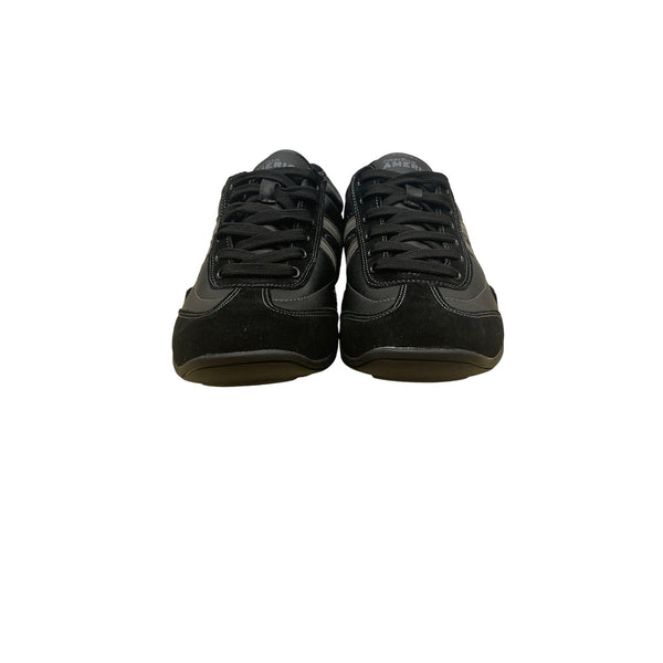 Perry Ellis America Mens Black & Grey Leather Luke Casual Sneakers Size 8.5
