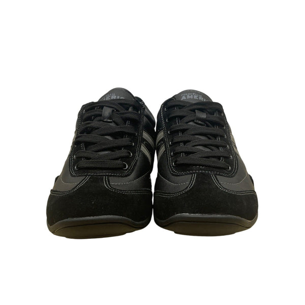 Perry Ellis America Mens Black & Grey  Leather Luke Casual Sneakers Size 8.5