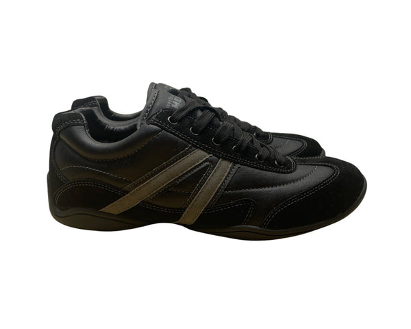 Perry Ellis America Mens Black & Grey Leather Luke Casual Sneakers Size 8.5
