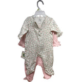 Little Me Baby Girls Pink & Floral Footie Pajamas Set 3M Cotton Soft Sleepwear