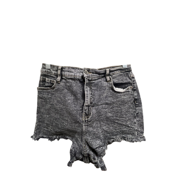 Kendall + Kylie Womens Black Denim Distressed High-Waisted Shorts Size 13 Raw Hem