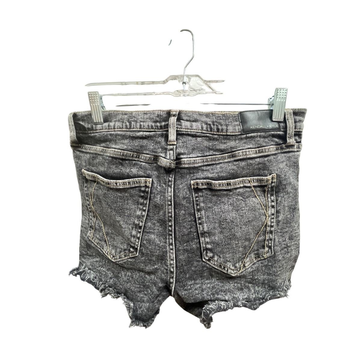 Kendall + Kylie Womens Black Denim Distressed High-Waisted Shorts Size 13 Raw Hem