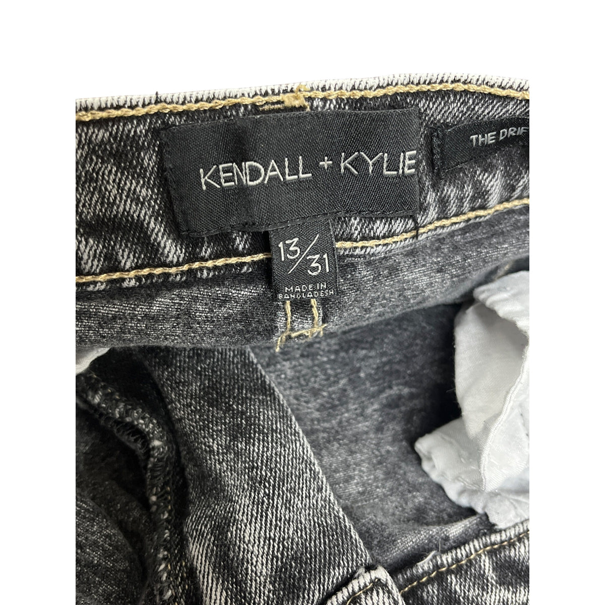 Kendall + Kylie Womens Black Denim Distressed High-Waisted Shorts Size 13 Raw Hem