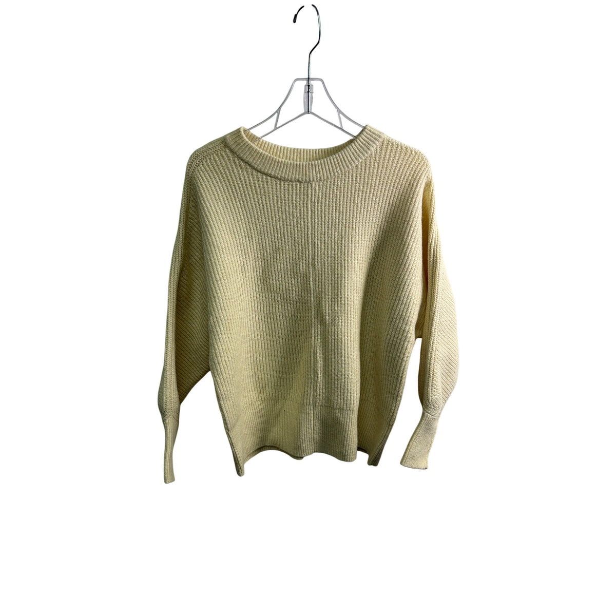 On 34Th Womens Cream Knit Sweater Cotton Blend Ribbed Crew Neck Size M On 34Th Womens Cream Knit Sweater Cotton Blend Ribbed Crew Neck Size M