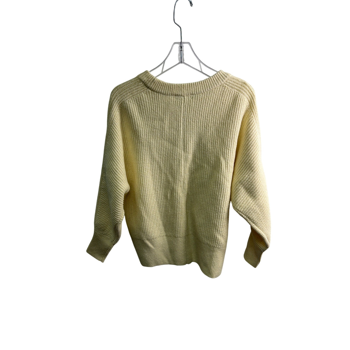 On 34Th Womens Cream Knit Sweater Cotton Blend Ribbed Crew Neck Size M On 34Th Womens Cream Knit Sweater Cotton Blend Ribbed Crew Neck Size M