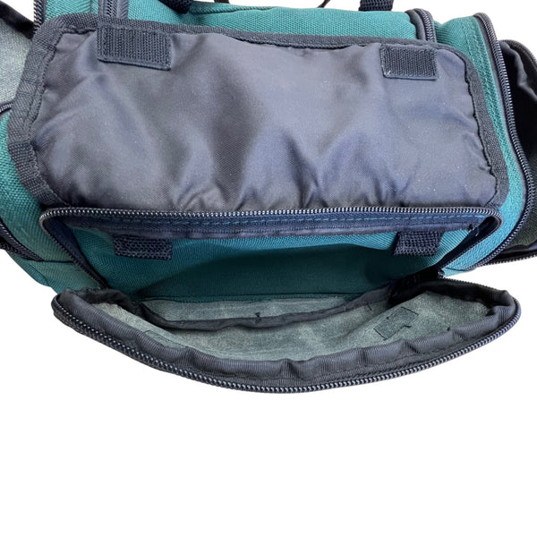 L.L. Bean Green Canvas Zippered Compartments Carry Handles AK02 Mini Duffel Bag