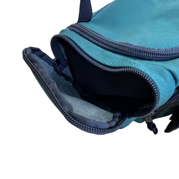 L.L. Bean Green Canvas Zippered Compartments Carry Handles AK02 Mini Duffel Bag