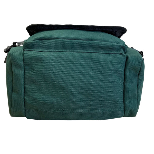 L.L. Bean Green Canvas Zippered Compartments Carry Handles AK02 Mini Duffel Bag