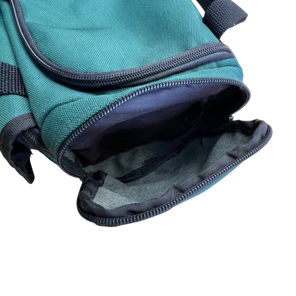 L.L. Bean Green Canvas Zippered Compartments Carry Handles AK02 Mini Duffel Bag