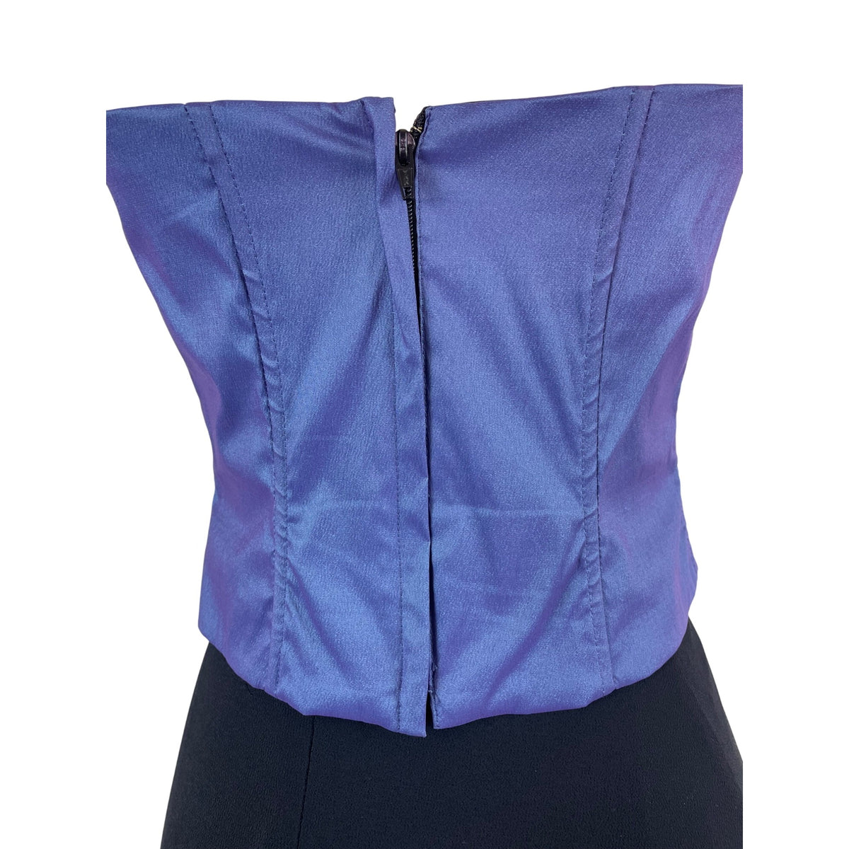 Jessica McClintock Womens Strapless Purple Top Sz 8 & Black Maxi Skirt Set Sz 6