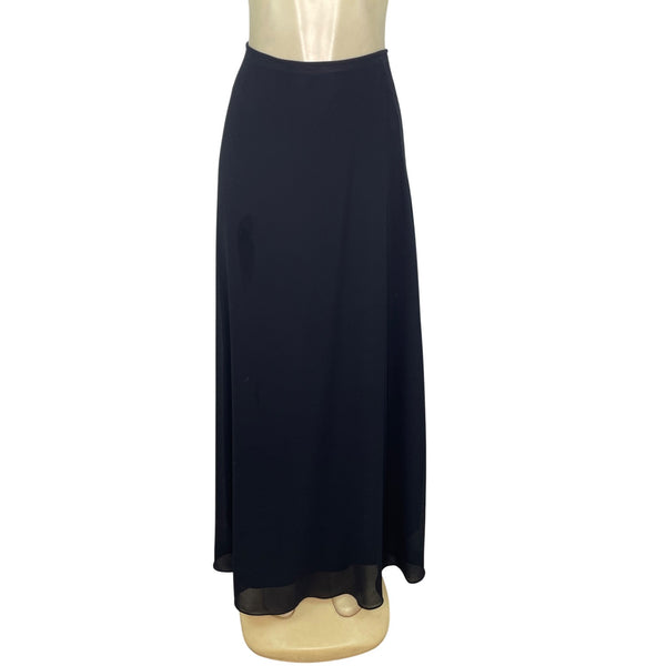 Jessica McClintock Womens Strapless Purple Top Sz 8 & Black Maxi Skirt Set Sz 6