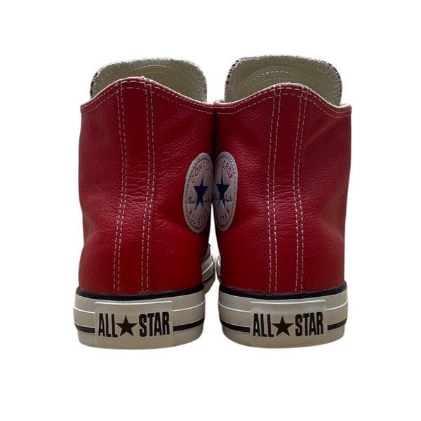 Converse Red Leather Chuck Taylor All Star High-Top Sneakers Unisex Size 7M/9W