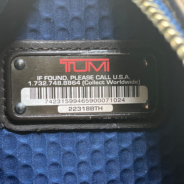 Tumi womens Blue Nylon Adjustable Strap Multiple Pockets Crossbody Sling Bag