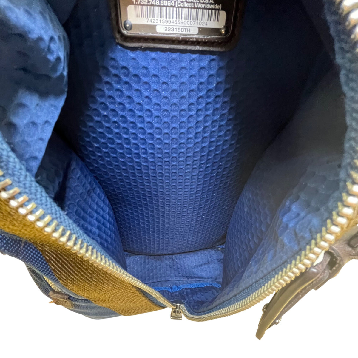 Tumi womens Blue Nylon Adjustable Strap Multiple Pockets Crossbody Sling Bag