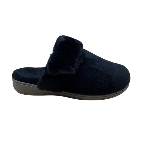 Vionic Marielle Women’s Black Faux Fur Comfort Podriatic Design Slippers Size 6M