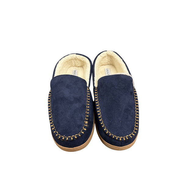 Haggar Mens Navy Memory Foam Comfort Slippers Size 9.5-10.5 L Indoor/Outdoor