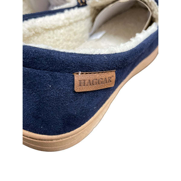 Haggar Mens Navy Memory Foam Comfort Slippers Size 9.5-10.5 L Indoor/Outdoor