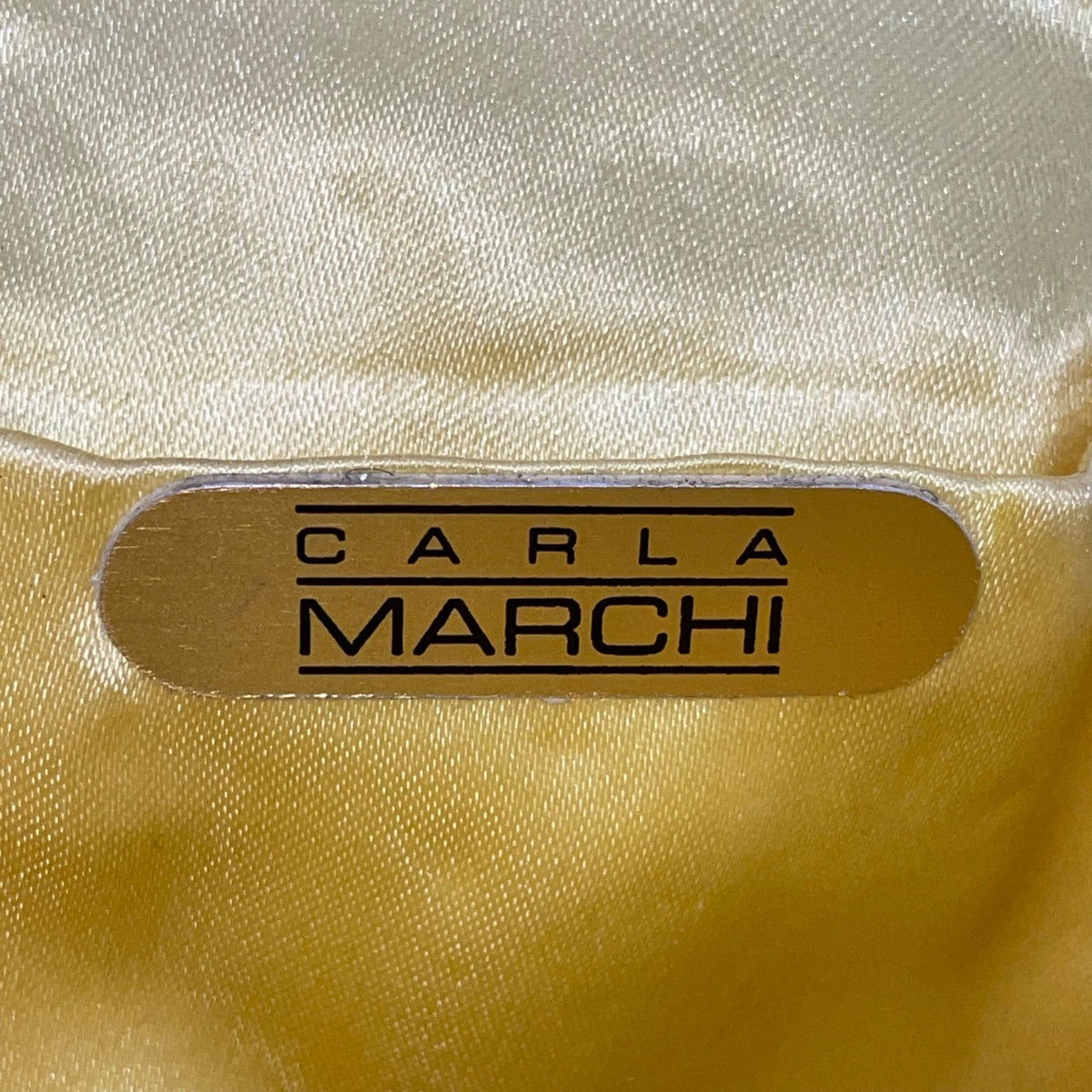 Vintage Carla Marchi Women’s Gold Beads With Chain Strap Elegant Evening Bag