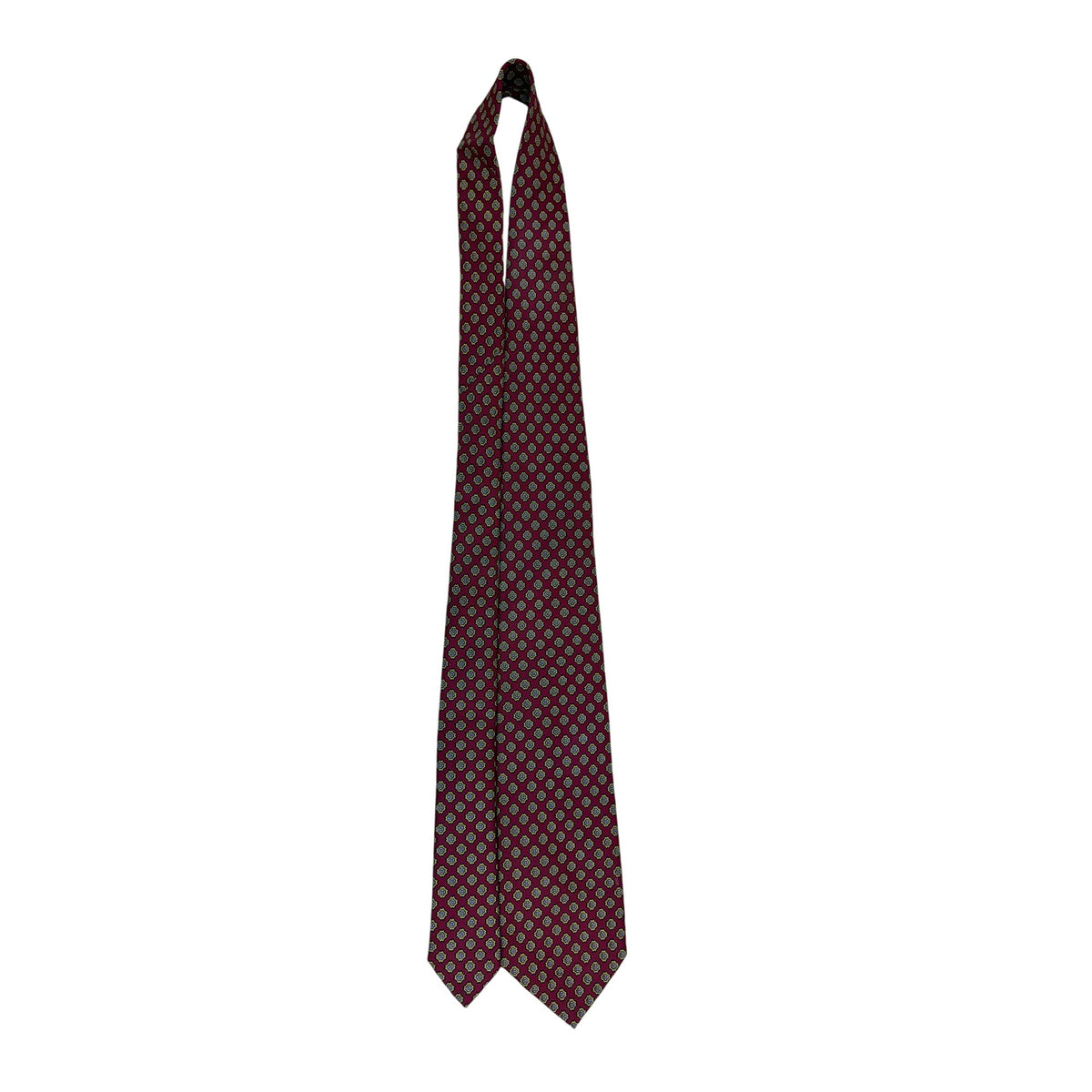 Vintage Brooks Brothers Mens Red Yellow Silk Geometric Pattern Tie