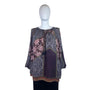 Daniel Rainn Womens Multicolor Printed Boho Blouse Tassel Detail Size 3X