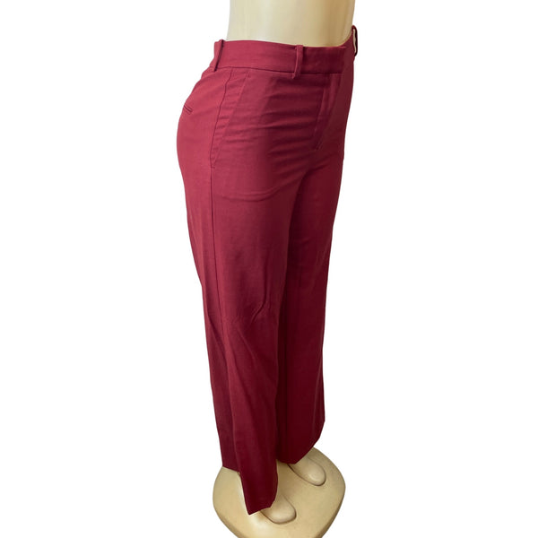 Ann Taylor Womens High Rise Wide Leg Red Pants Sz 0 - New