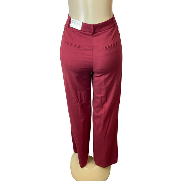 Ann Taylor Womens High Rise Wide Leg Red Pants Sz 0 - New