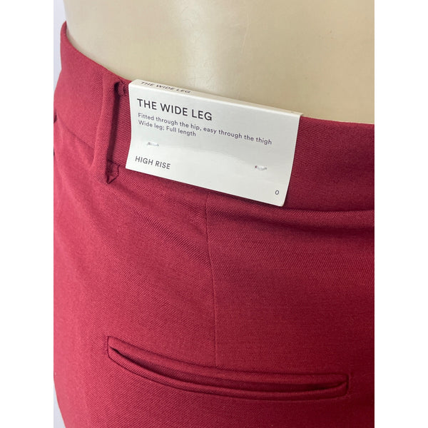 Ann Taylor Womens High Rise Wide Leg Red Pants Sz 0 - New