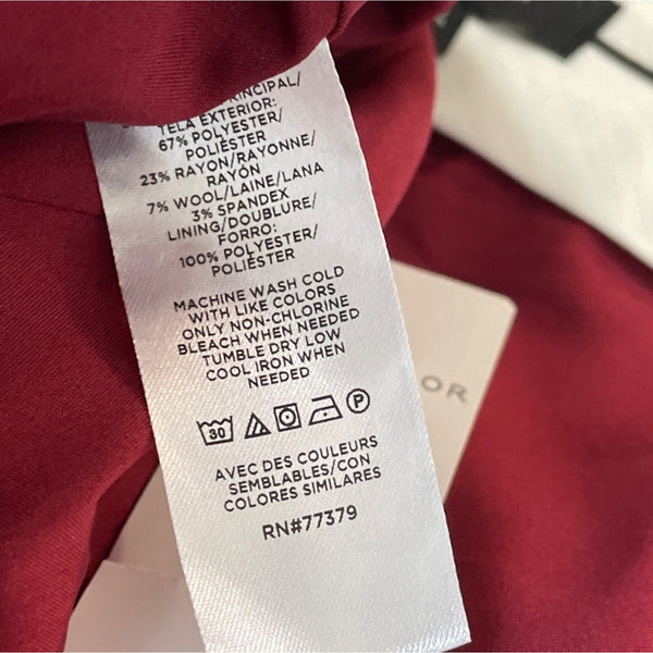 Ann Taylor Womens High Rise Wide Leg Red Pants Sz 0 - New