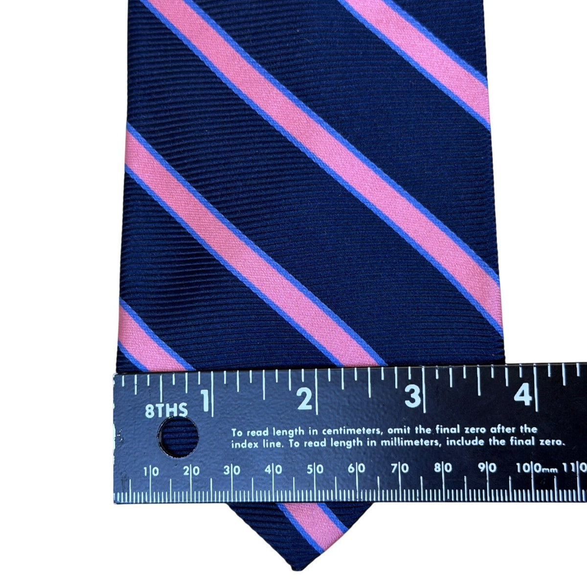 Vintage Brooks Brothers Navy & Pink Silk Striped Necktie Classic Pattern