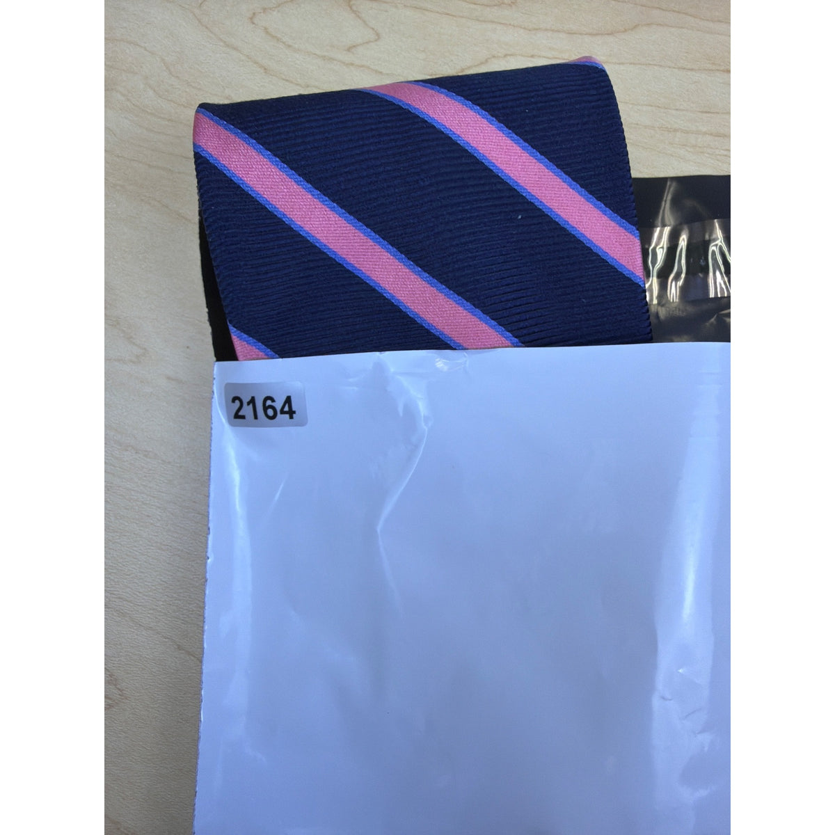 Vintage Brooks Brothers Navy & Pink Silk Striped Necktie Classic Pattern
