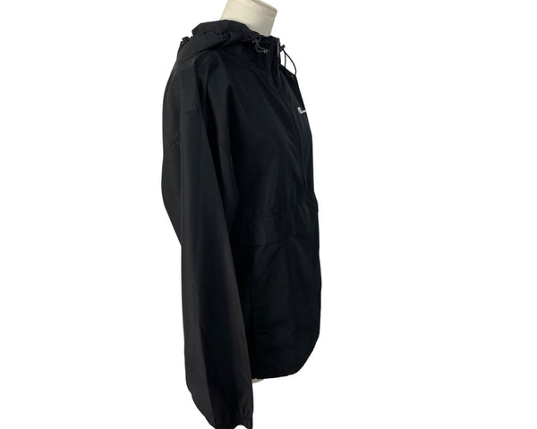 Champion Women’s Black Packable Hooded & Water Resistant Rain Jacket Sz S