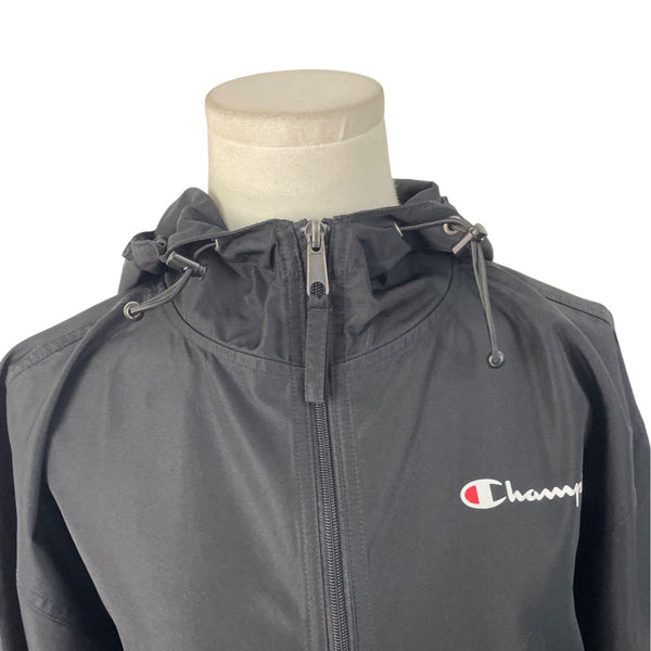 Champion Women’s Black Packable Hooded & Water Resistant Rain Jacket Sz S