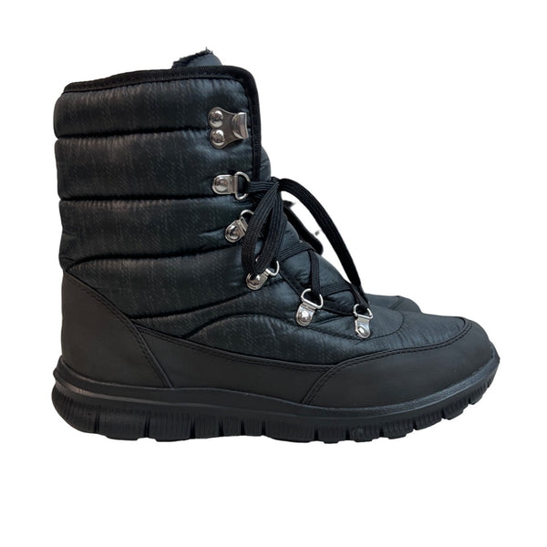 Cheeks Women's Black Quilted Fashion Design Ankle Top Puffer Boots Sz 8M - NWB