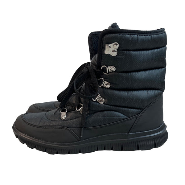 Cheeks Women's Black Quilted Fashion Design Ankle Top Puffer Boots Sz 8M - NWB